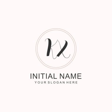 Markalaşma Kimliği için KX Minimalist Klasik İlk Logo Tasarımı