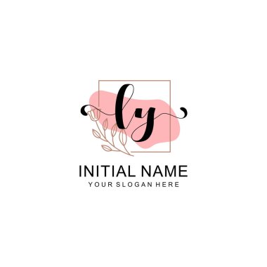 Sanatsal Fırça Aksanlı LY Modern El Yazısı Logosu