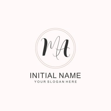 Markalaşma Kimliği için MA Minimalist Klasik Logo Tasarımı