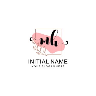 Sanatsal Fırça Aksanlı MH Modern El Yazısı Logosu