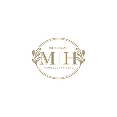 Markalaşma Kimliği için MH Minimalist Klasik İlk Logo Tasarımı