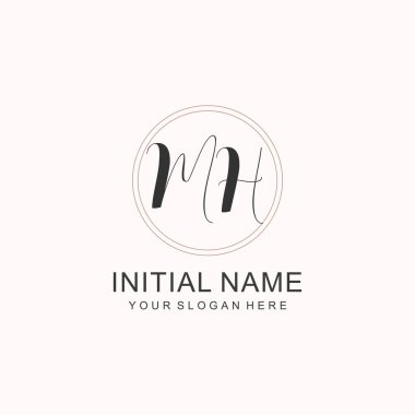 Markalaşma Kimliği için MH Minimalist Klasik İlk Logo Tasarımı