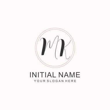 Markalaşma Kimliği için MK Minimalist Klasik İlk Logo Tasarımı