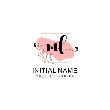 Sanatsal Fırça Aksanlı ML Modern El Yazısı Logosu