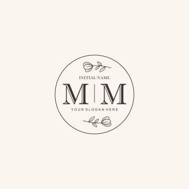 Markalaşma Kimliği için MM Minimalist Klasik Logo Tasarımı