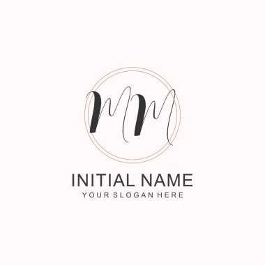 Markalaşma Kimliği için MM Minimalist Klasik Logo Tasarımı