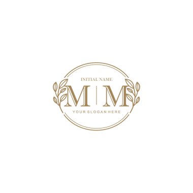 Markalaşma Kimliği için MM Minimalist Klasik Logo Tasarımı
