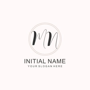 Markalaşma Kimliği için MN Minimalist Klasik İlk Logo Tasarımı