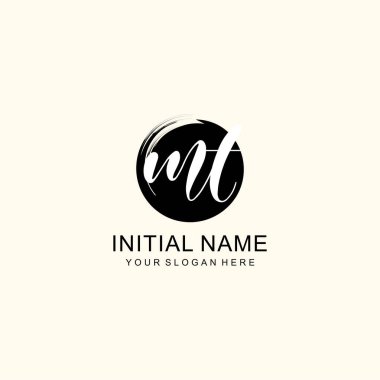 Sanatsal Fırça Aksanlı MT Modern El Yazısı Logosu