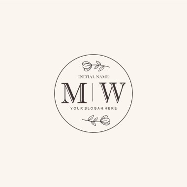 Markalaşma Kimliği için MW Minimalist Klasik Logo Tasarımı