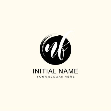 Sanatsal Fırça Aksanlı NF Modern El Yazısı Logosu