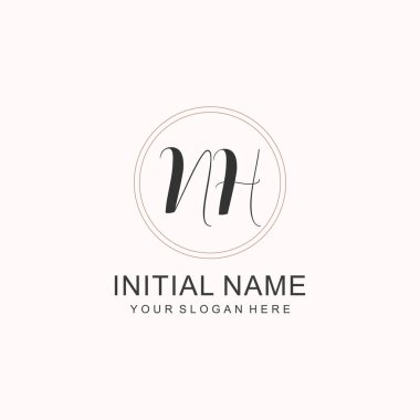 Markalaşma Kimliği için NH Minimalist Klasik İlk Logo Tasarımı