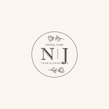 Markalaşma Kimliği için NJ Minimalist Klasik Logo Tasarımı