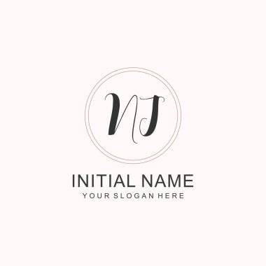 Markalaşma Kimliği için NJ Minimalist Klasik Logo Tasarımı