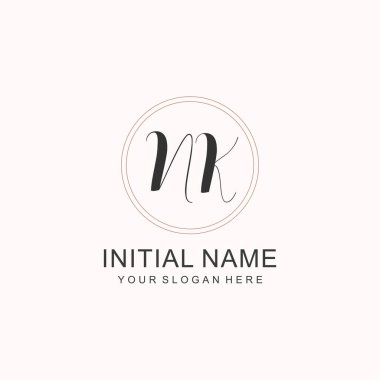 Markalaşma Kimliği için NK Minimalist Klasik Logo Tasarımı