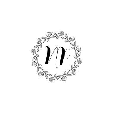 Çiçek İlham Veren NP Logoları Zamansız ve Sanatsal Markalaşma İçin