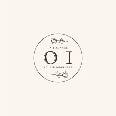Markalaşma Kimliği için OI Minimalist Klasik Logo Tasarımı