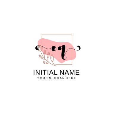 Sanatsal Fırça Aksanlı OQ Modern El Yazısı Logosu