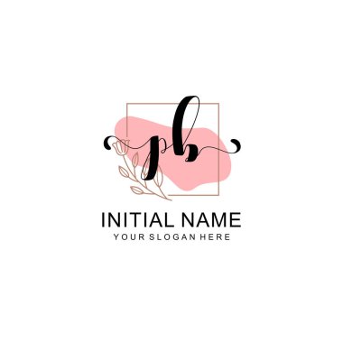 Sanatsal Fırça Aksanlı PB Modern El Yazısı Logosu