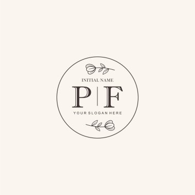 Markalaşma Kimliği için PF Minimalist Klasik Logo Tasarımı