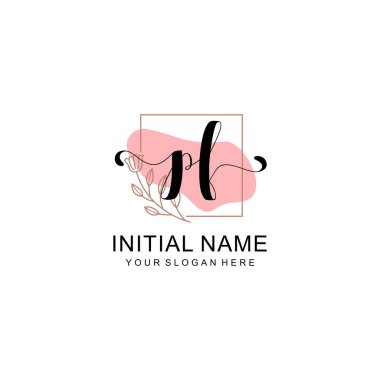 Sanatsal Fırça Aksanlı PF Modern El Yazısı Logosu