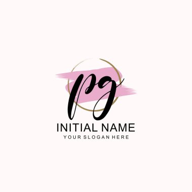 Sanatsal Fırça Aksanlı PG Modern El Yazısı Logosu