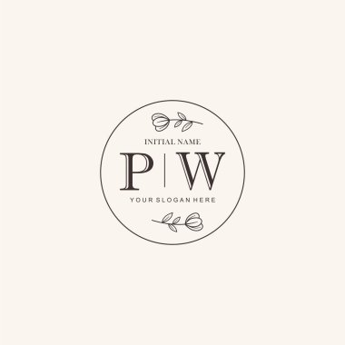 Markalaşma Kimliği için PW Minimalist Klasik Logo Tasarımı