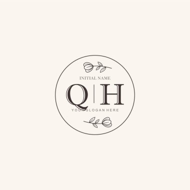 Markalaşma Kimliği için QH Minimalist Klasik İlk Logo Tasarımı