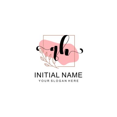 Sanatsal Fırça Aksanlı QH Modern El Yazısı Logosu