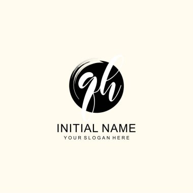Sanatsal Fırça Aksanlı QH Modern El Yazısı Logosu