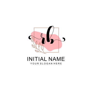 Sanatsal Fırça Aksanlı RB Modern El Yazısı Logosu