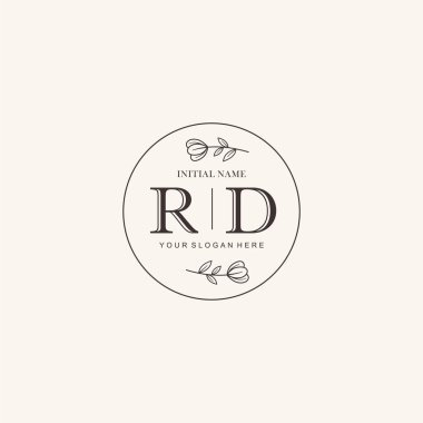 Markalaşma Kimliği için RD Minimalist Klasik İlk Logo Tasarımı