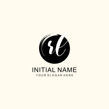Sanatsal Fırça Aksanlı RL Modern El Yazısı Logosu