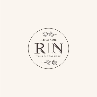 Markalaşma Kimliği için RN Minimalist Klasik Logo Tasarımı