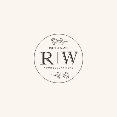 Markalaşma Kimliği için RW Minimalist Klasik İlk Logo Tasarımı