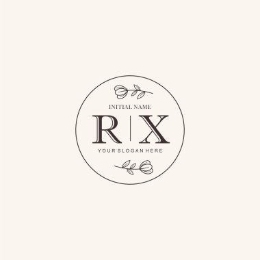 Markalaşma Kimliği için RX Minimalist Klasik İlk Logo Tasarımı