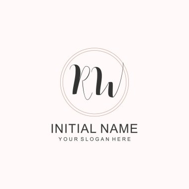 Markalaşma Kimliği için RW Minimalist Klasik İlk Logo Tasarımı