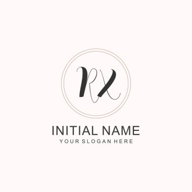 Markalaşma Kimliği için RX Minimalist Klasik İlk Logo Tasarımı