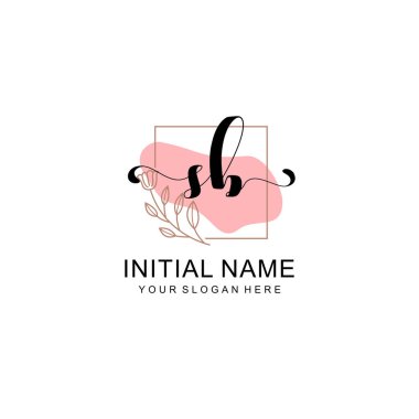 Sanatsal Fırça Aksanlı SB Modern El Yazısı Logosu