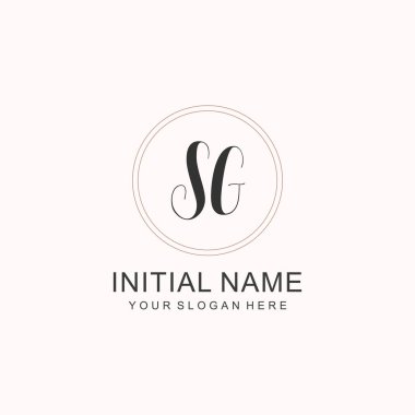 Markalaşma Kimliği için SG Minimalist Klasik İlk Logo Tasarımı