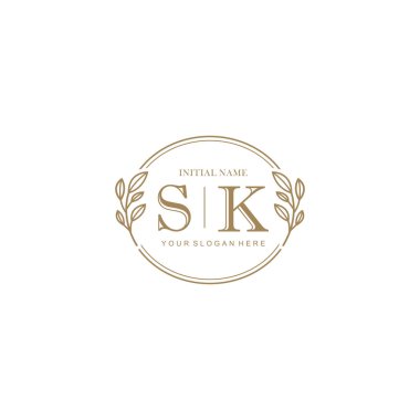 Markalaşma Kimliği için SK Minimalist Klasik İlk Logo Tasarımı