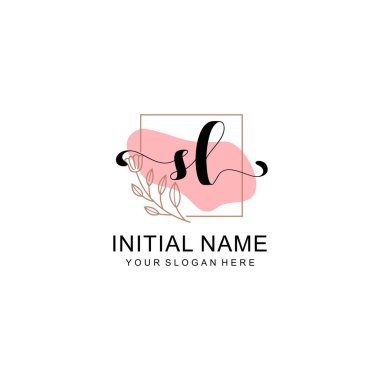 Sanatsal Fırça Aksanlı SL Modern El Yazısı Logosu