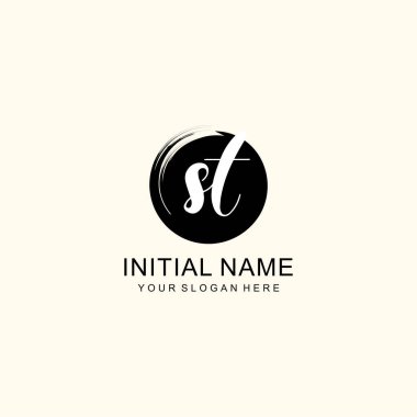 Sanatsal Fırça Aksanlı ST Modern El Yazısı Logosu