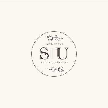 Markalaşma Kimliği için SU Minimalist Klasik Logo Tasarımı