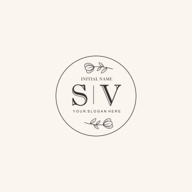 Markalaşma Kimliği için SV Minimalist Klasik İlk Logo Tasarımı