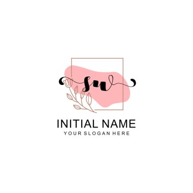 Sanatsal Fırça Aksanlı SW Modern El Yazısı Logosu