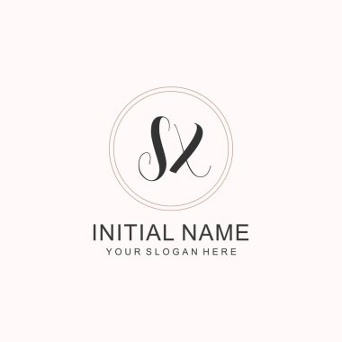 Markalaşma Kimliği için SX Minimalist Klasik İlk Logo Tasarımı