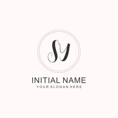 Markalaşma Kimliği için SY Minimalist Klasik İlk Logo Tasarımı