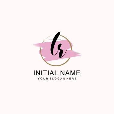 Sanatsal Fırça Aksanlı TR Modern El Yazısı Logosu