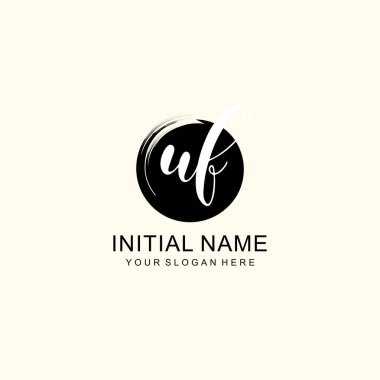 Sanatsal Fırça Aksanlı UF Modern El Yazısı Logosu